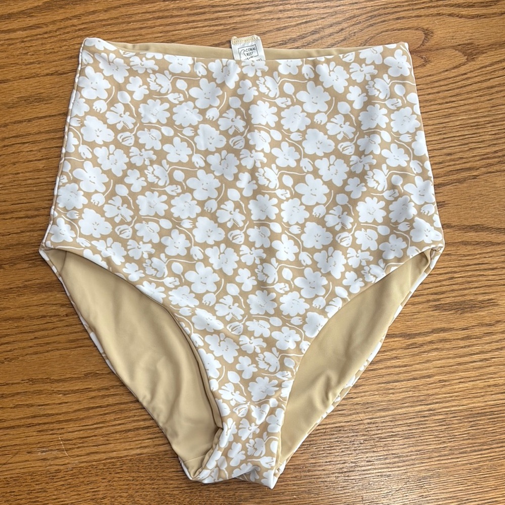 NWT Floral High-Waisted Bikini Bottom